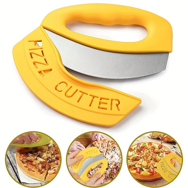Pizza Knife; Knife; Equipped With Sharp Stainless Steel Blade; Easy To Clean; Is Also A Safe Pizza Slicing Machine; With The Blade Cover - JM Variety Store